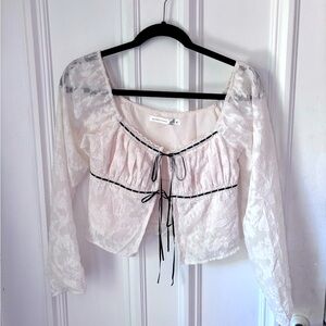 Women’s Altard State NWT Lace Ruched Tie Front Top Lined Size XS